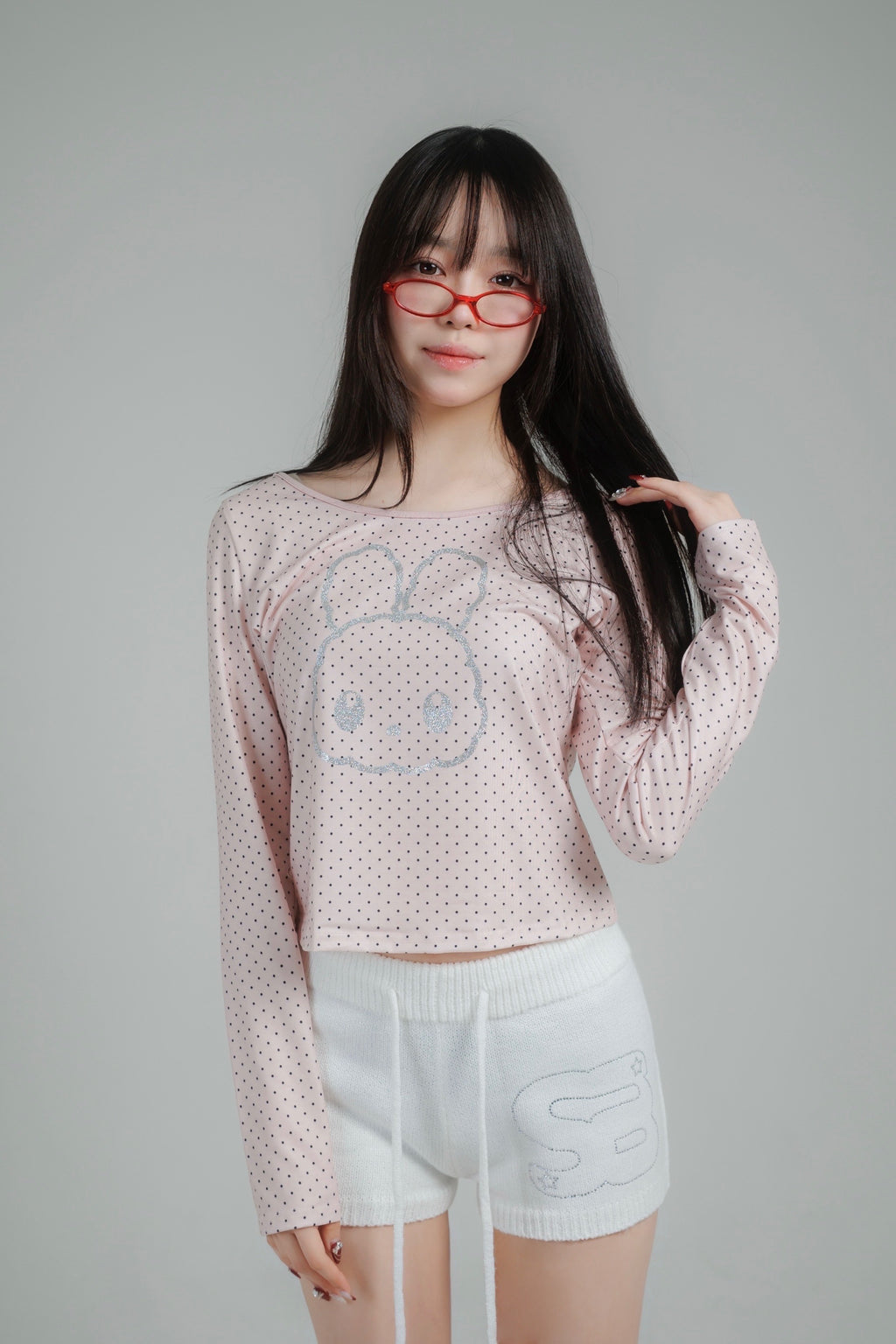 glitter dot tops (white)