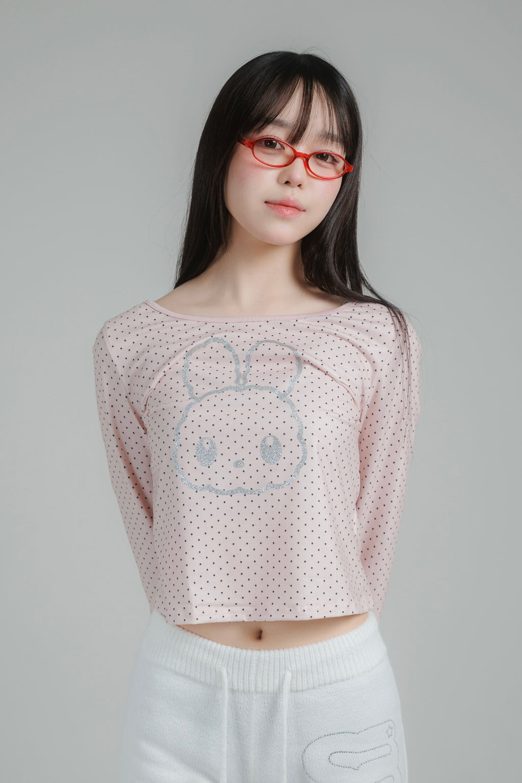 glitter dot tops (pink)