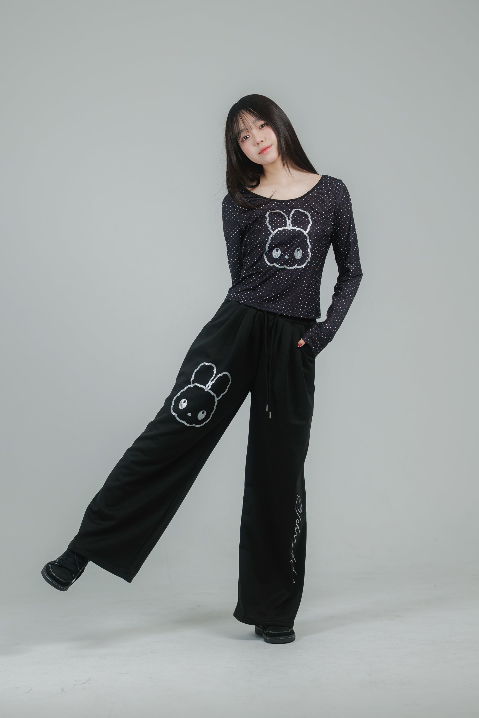 glitter dot tops (white)