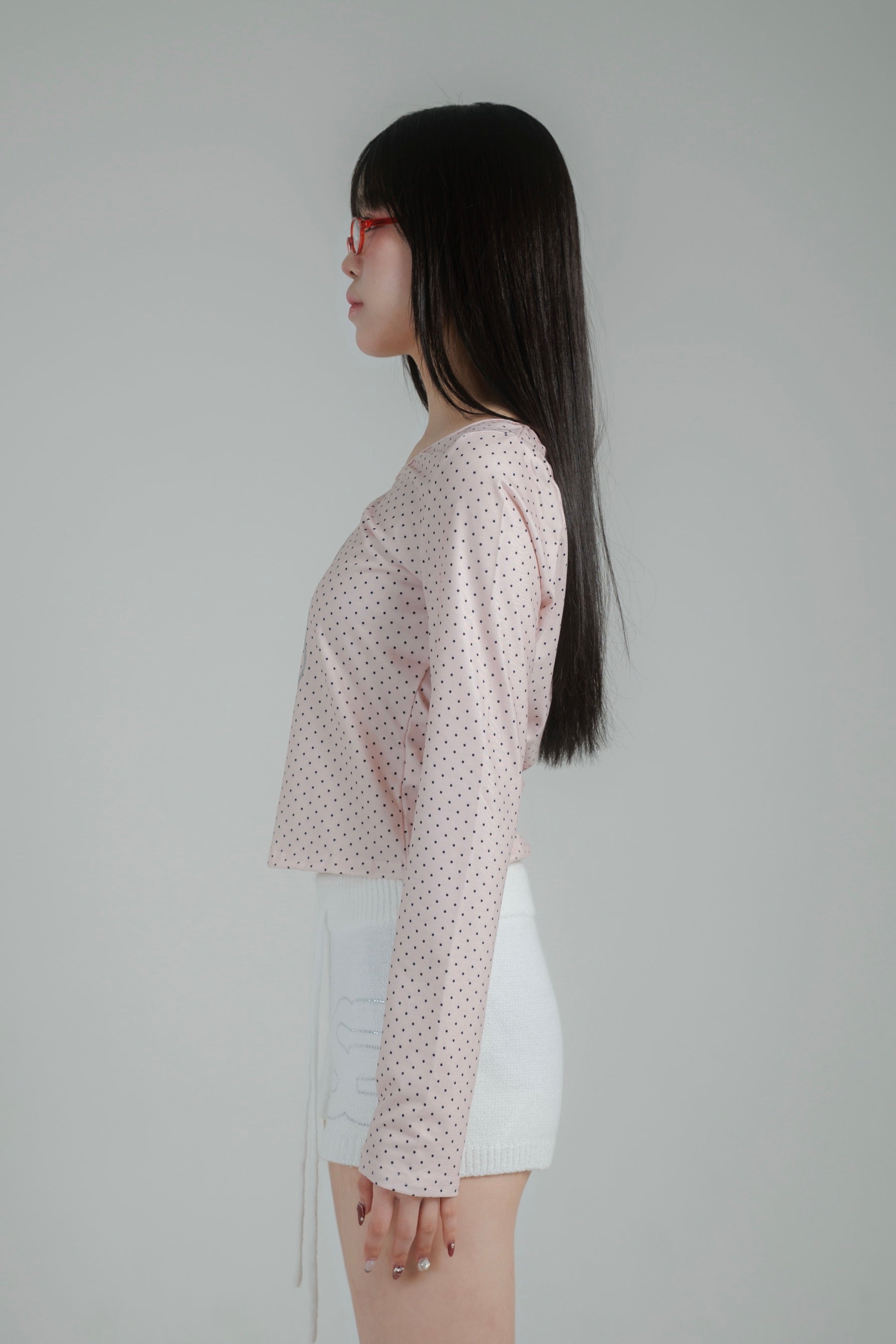 glitter dot tops (white)