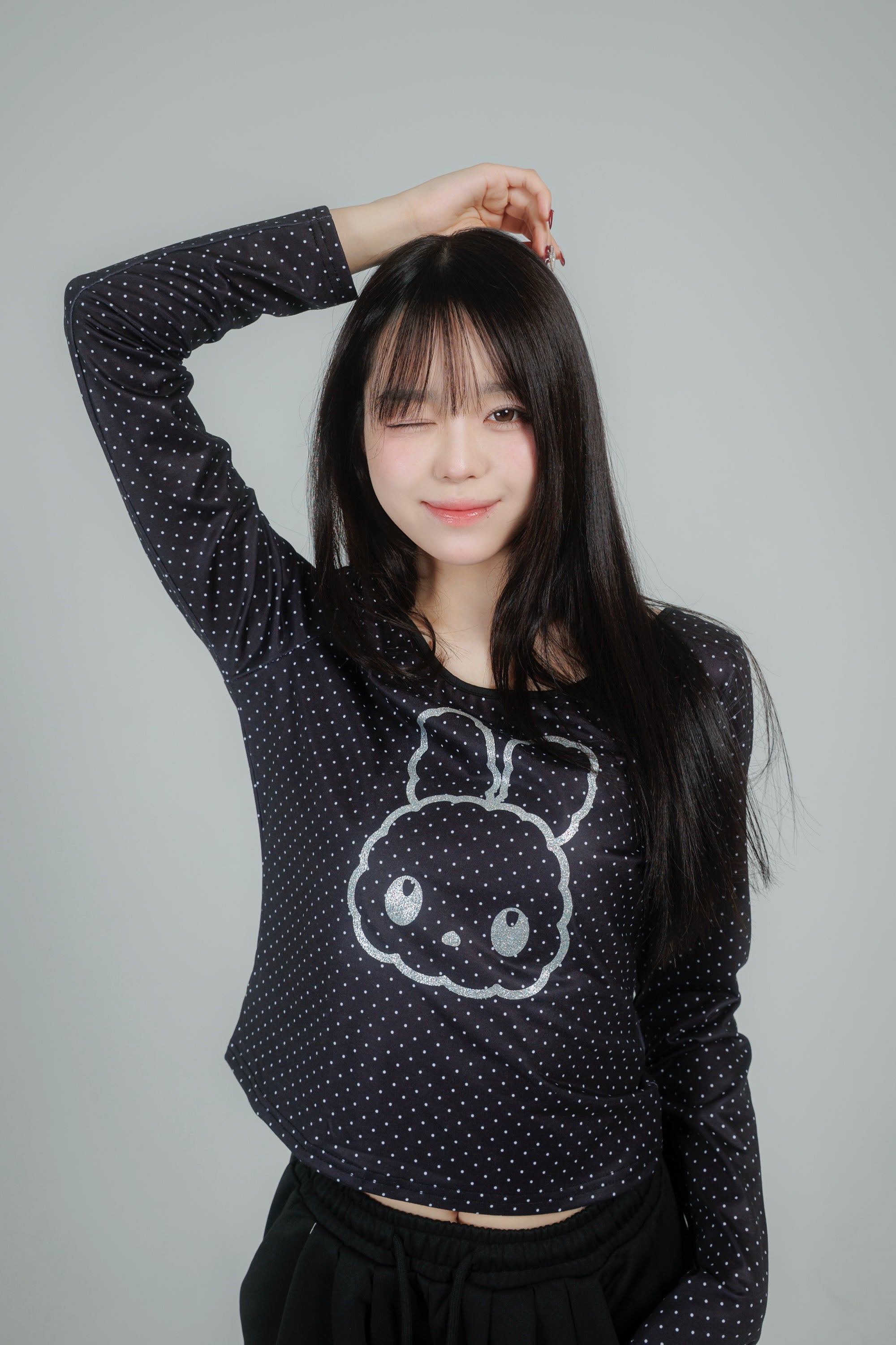 glitter dot tops (black)