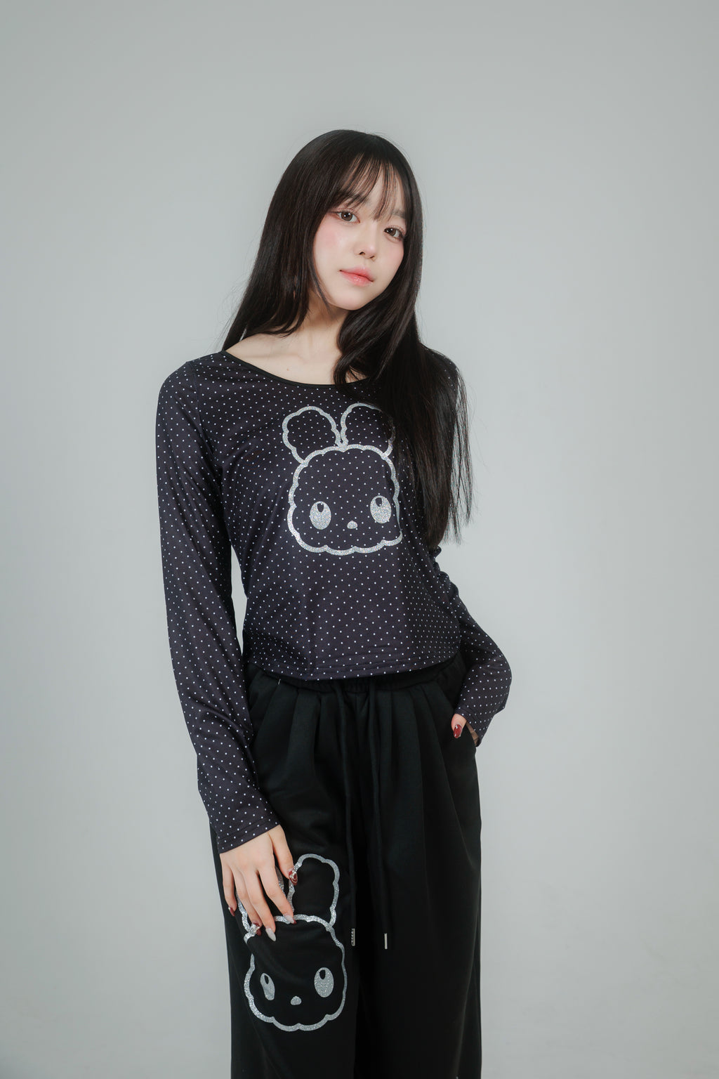 glitter dot tops (white)