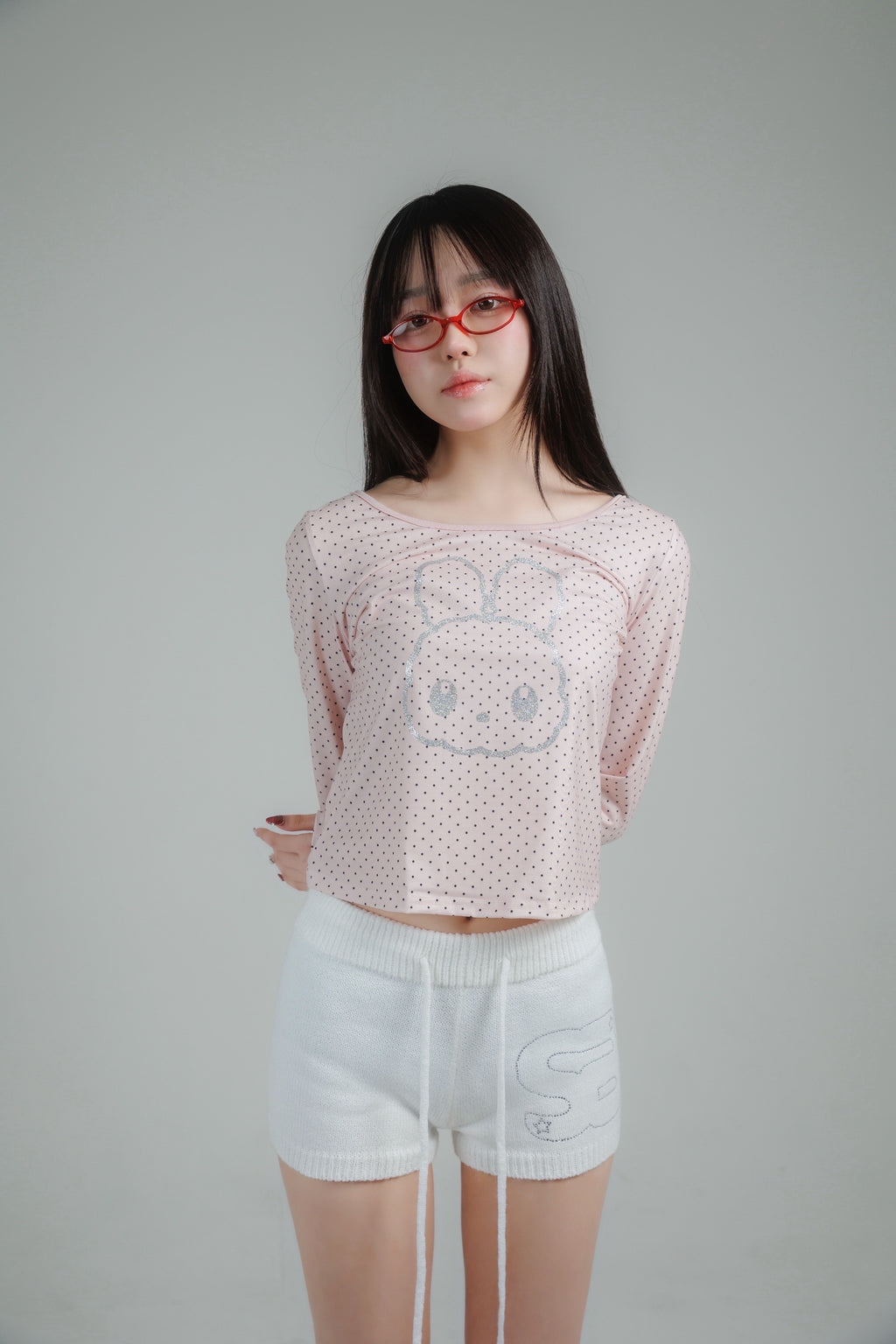 glitter dot tops (white)