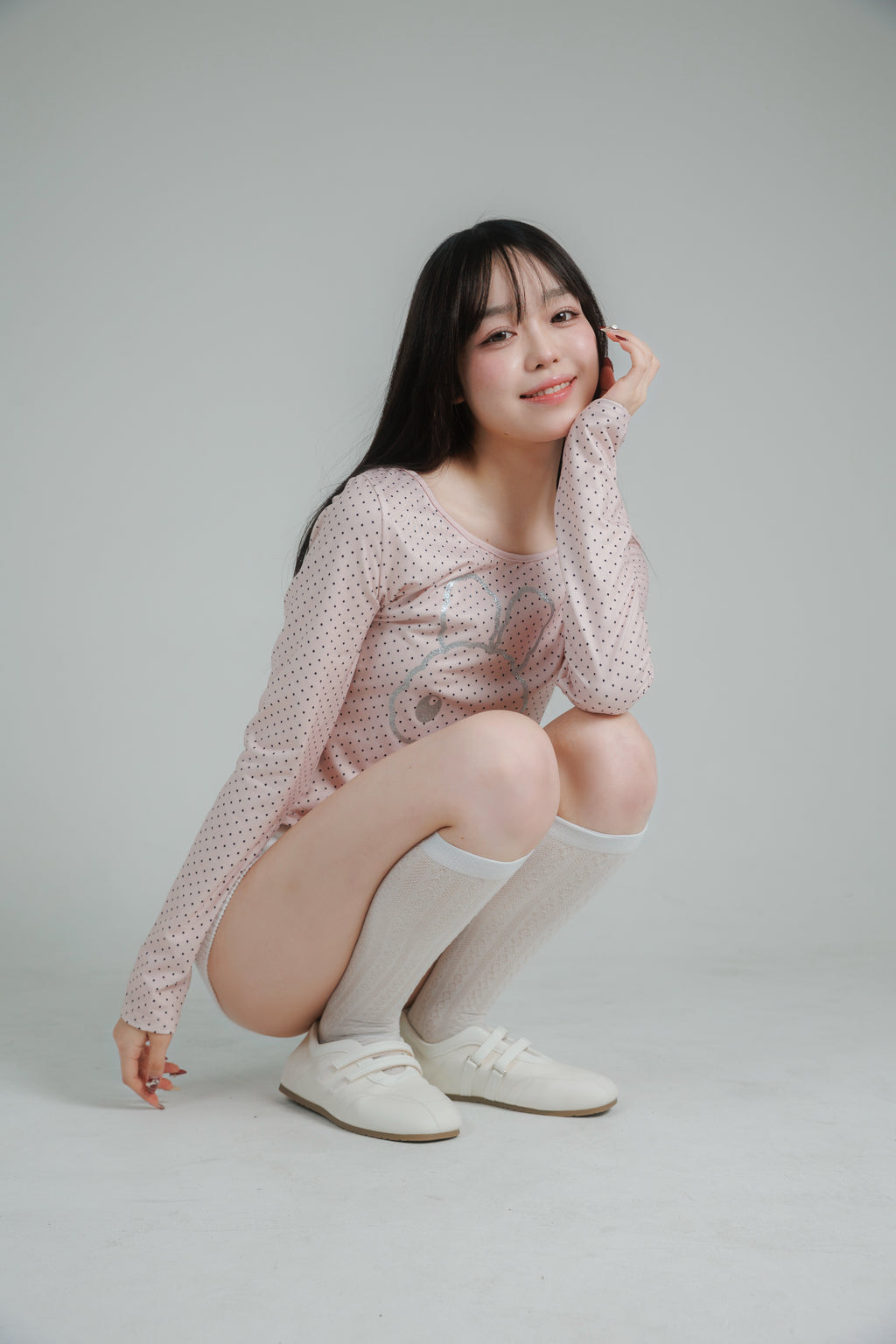 glitter dot tops (white)