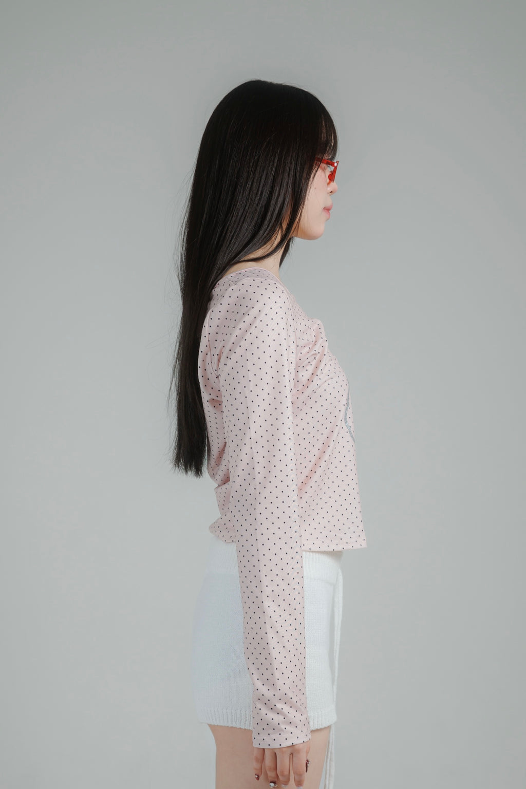 glitter dot tops (white)