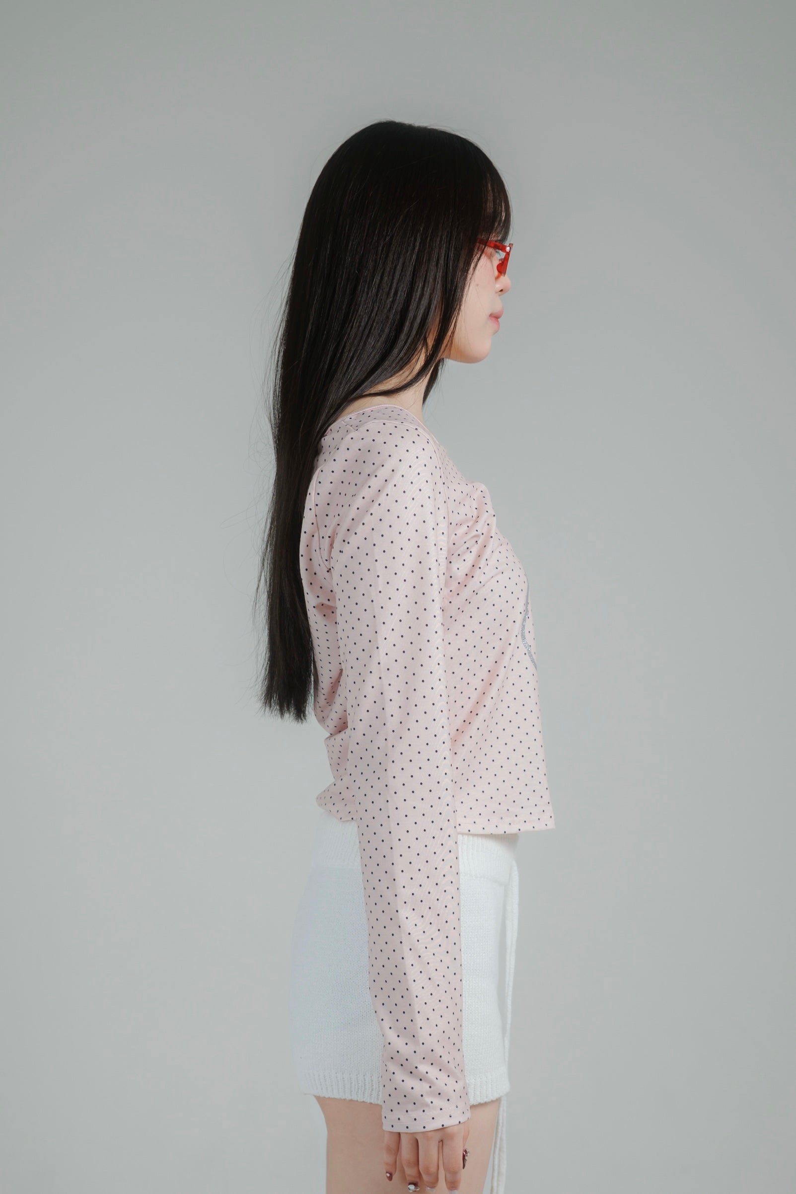 glitter dot tops (white)
