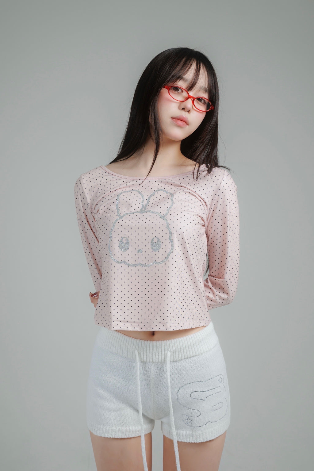 glitter dot tops (white)