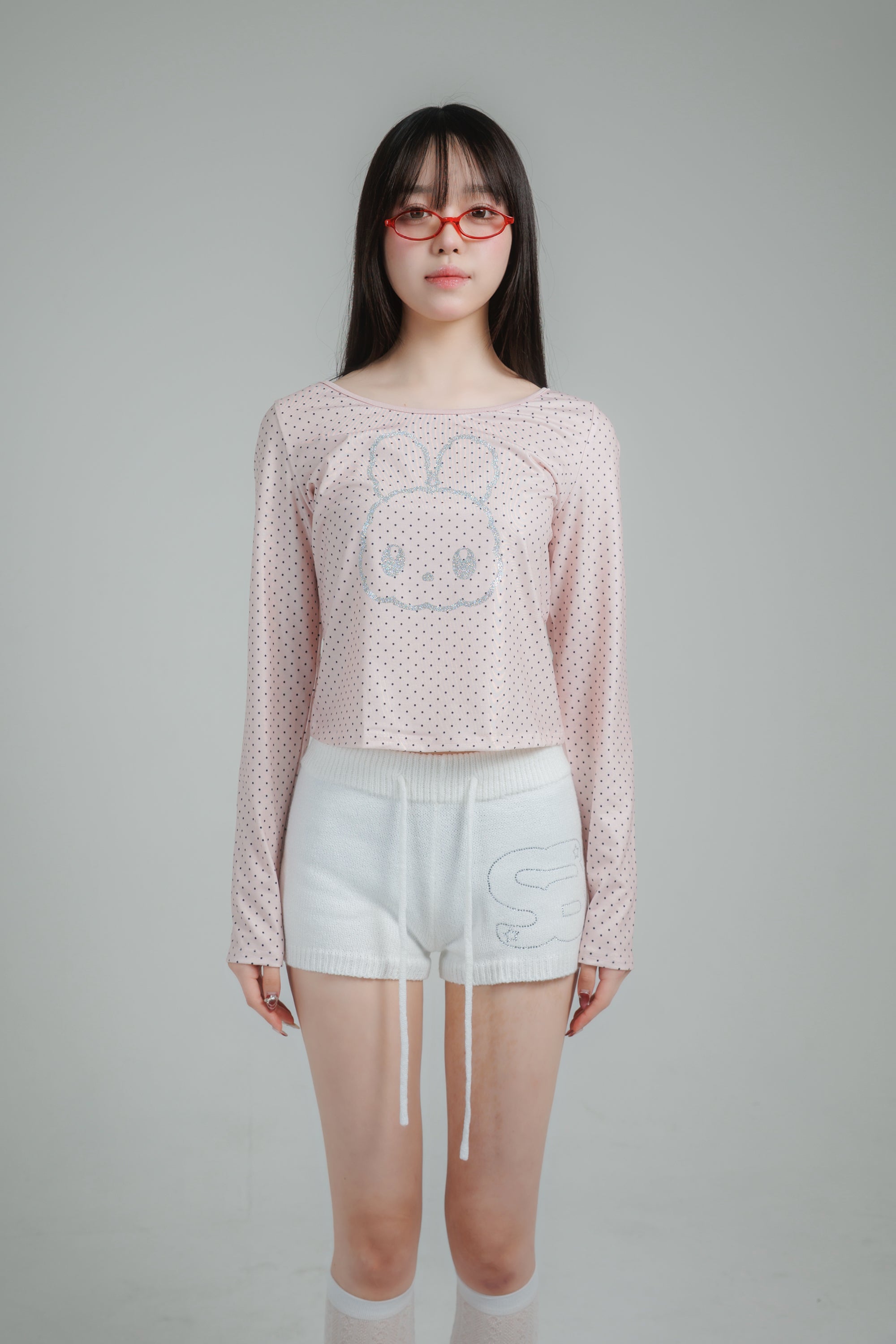 glitter dot tops (white)