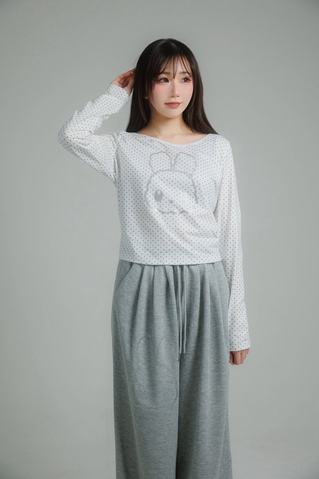 glitter dot tops (white)