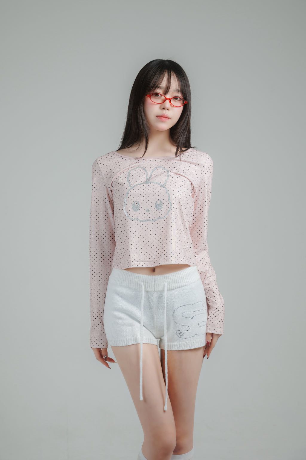 glitter dot tops (white)