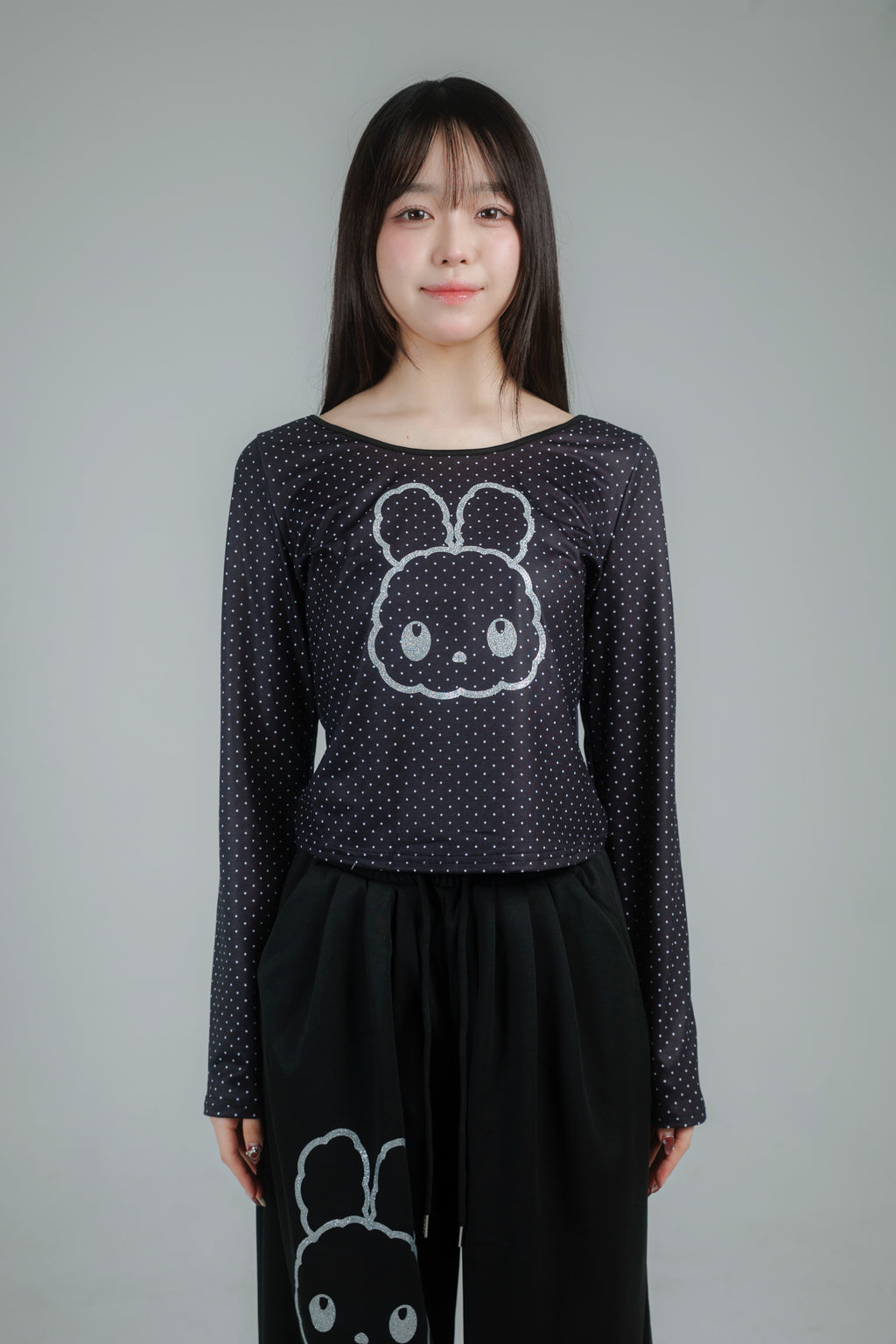 glitter dot tops (white)