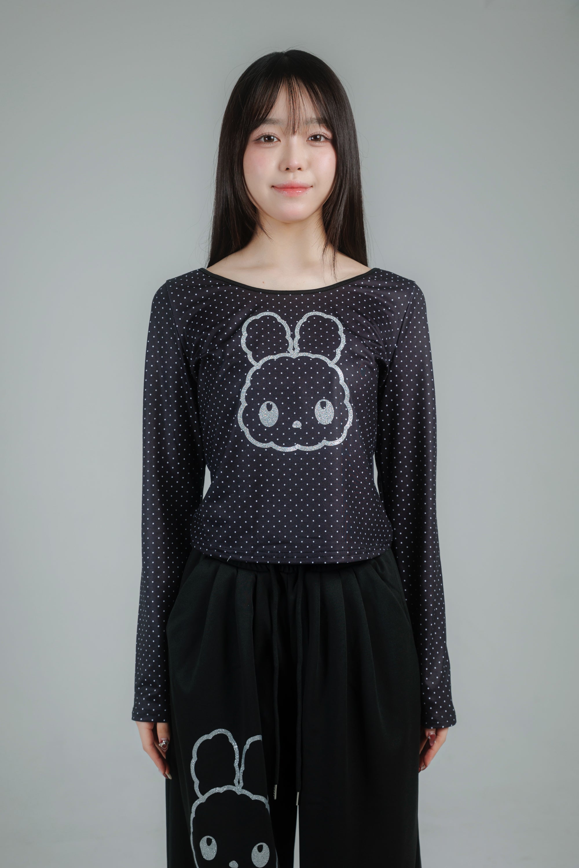 glitter dot tops (white)