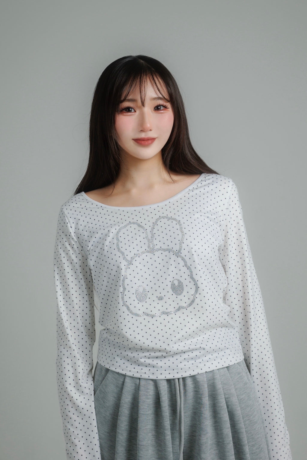 glitter dot tops (white)